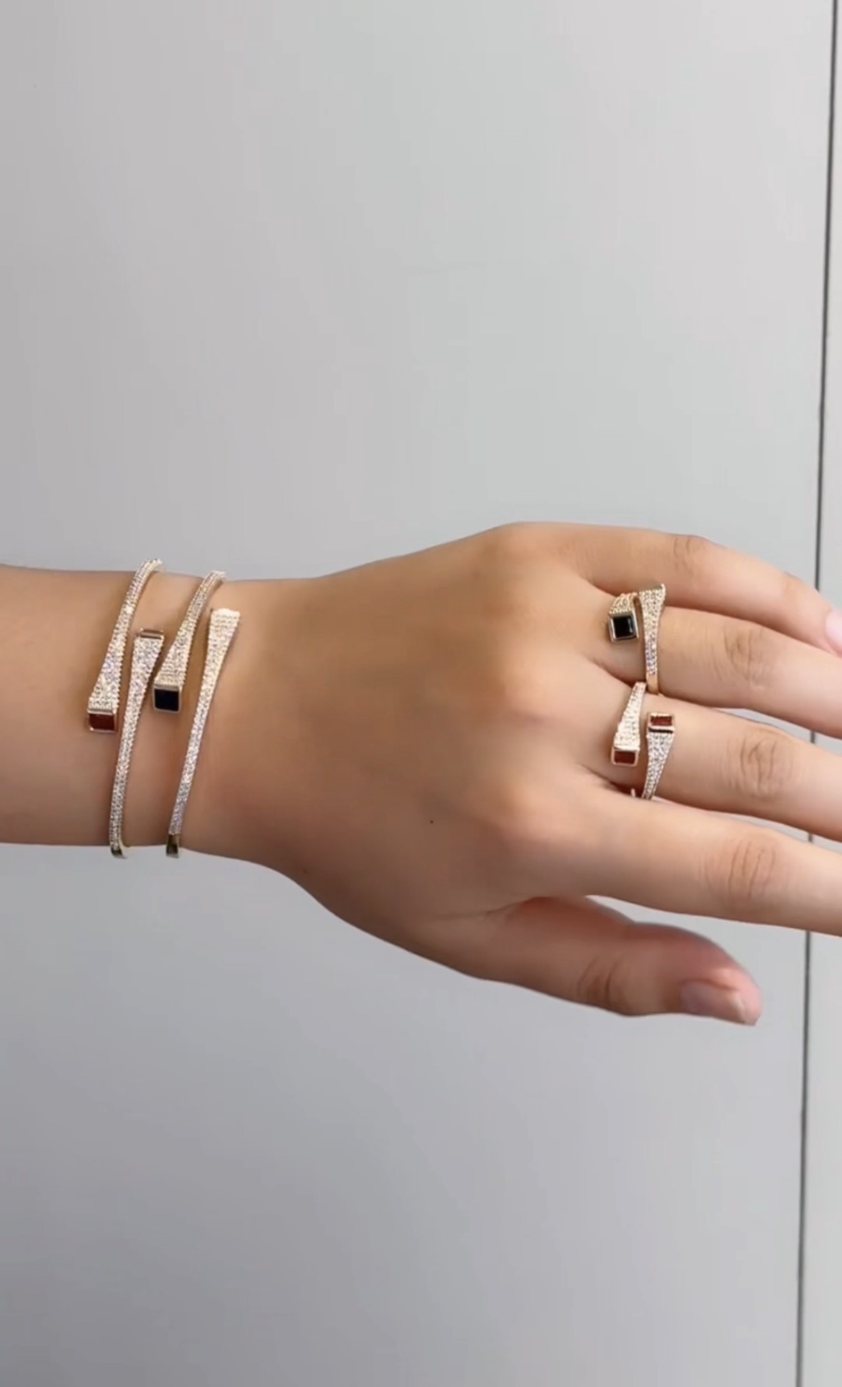 Spark Open Bracelet and Ring Set